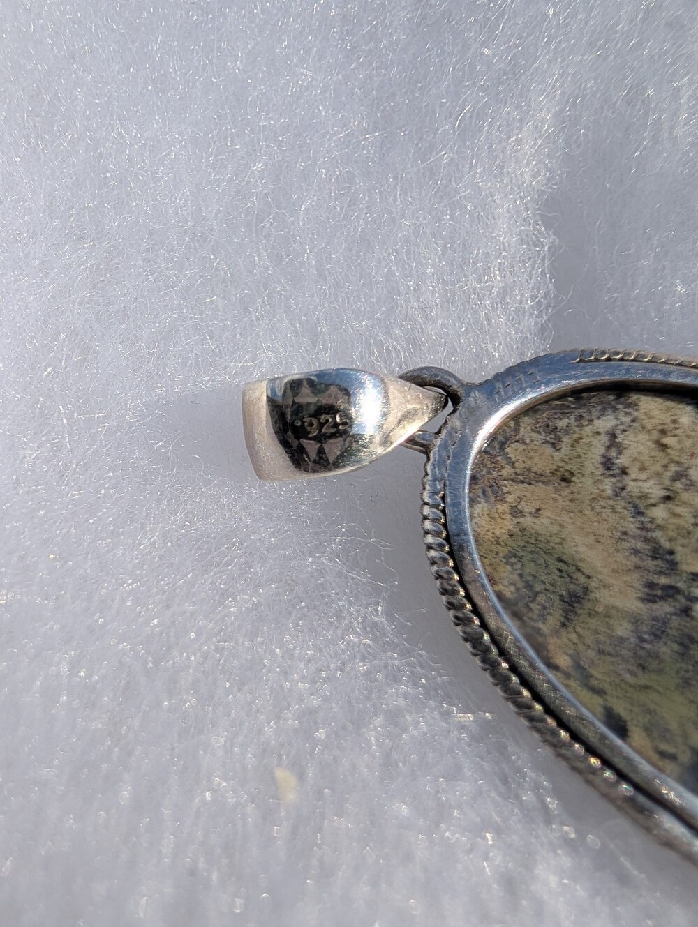 Large Moss Agate Pendant Set In 925 Sterling Silver - Picture 5 of 5